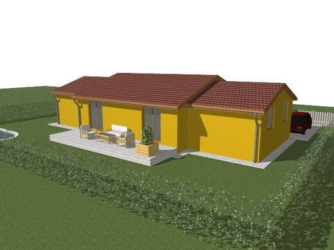 Oddálená levá strana bungalovu