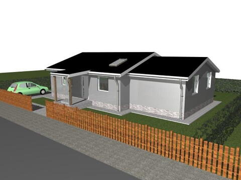 Přední pohled na bungalov