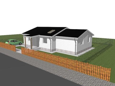 Přední strana bungalovu
