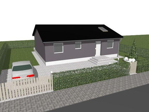 Přední strana bungalovu